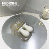 قاشق وچنگال سیلیکونی هی ار شی سفید