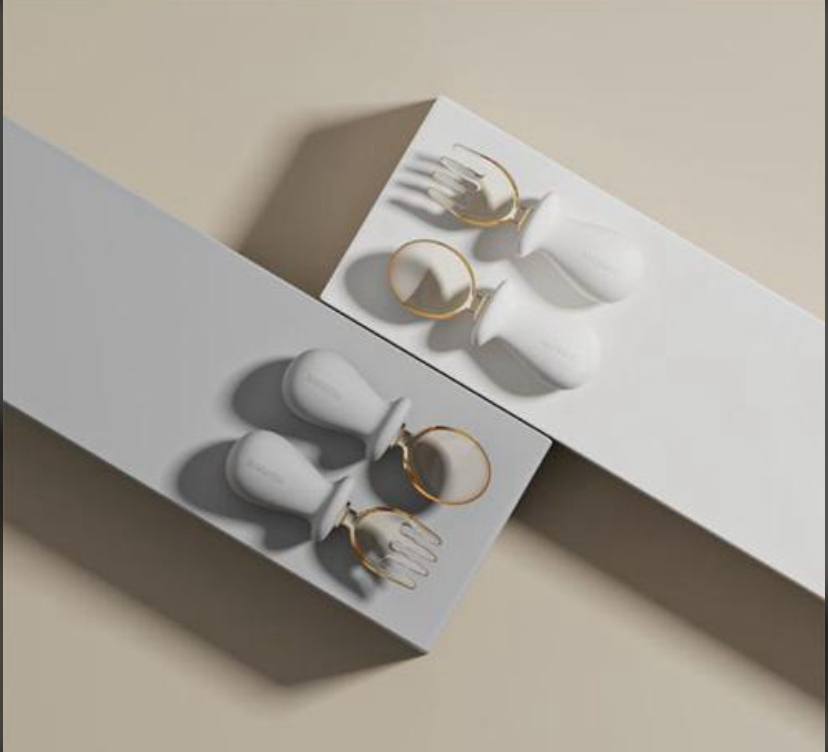 قاشق و‌چنگال سیلیکونی هی ار شی طوسی